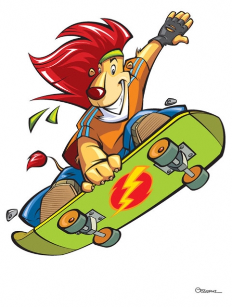 Skate Lion Mascot