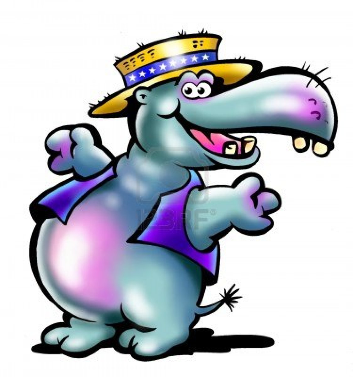Friendly Farmer Hippo Mascot