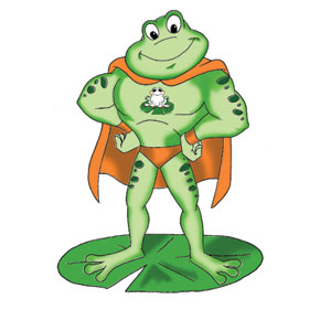 Superhero Frog Mascot