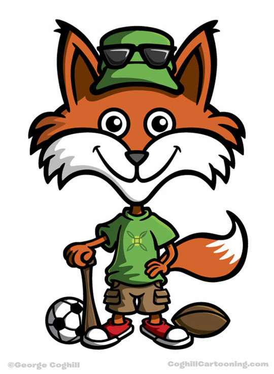 Green Fox Mascot