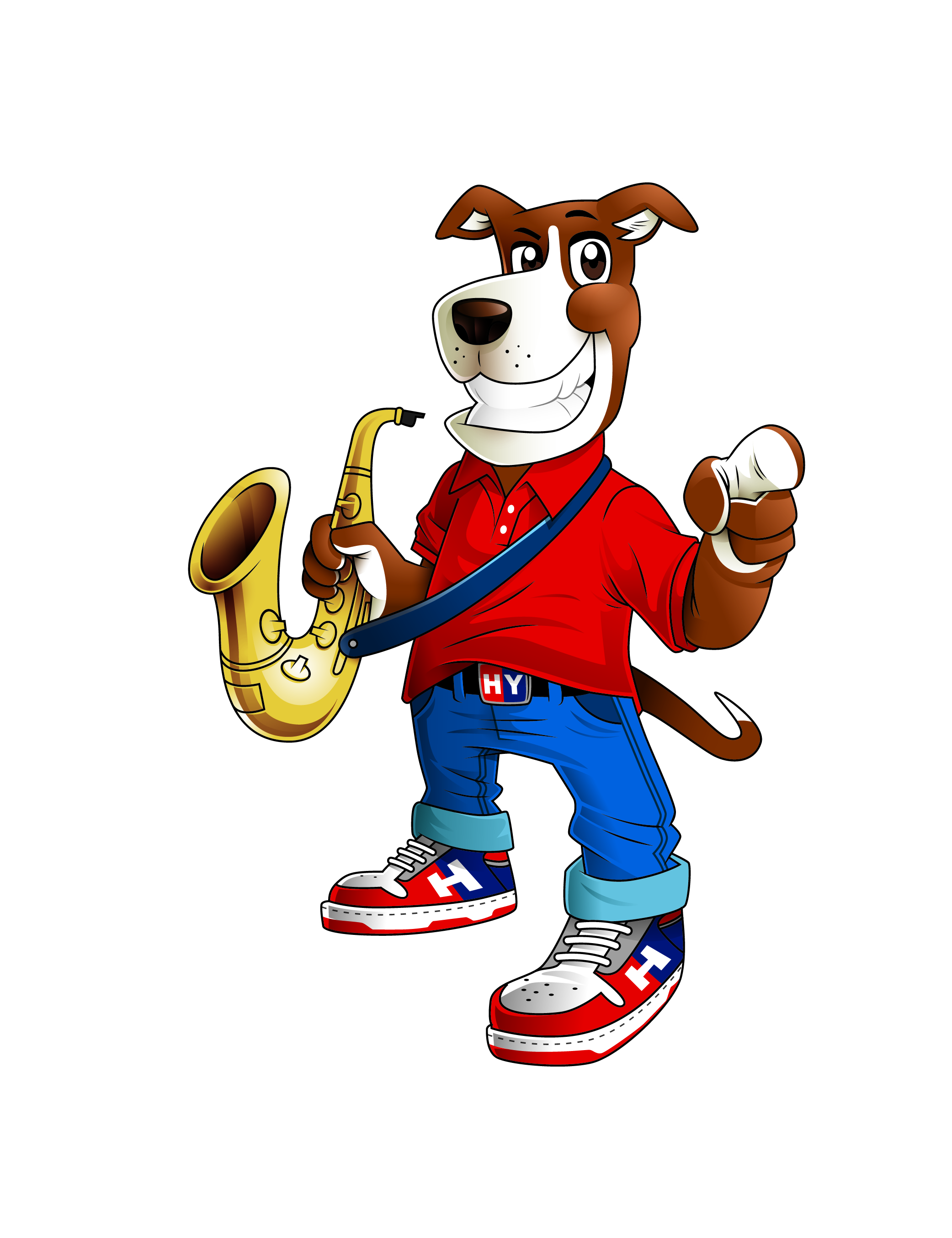 Musician Dog Mascot