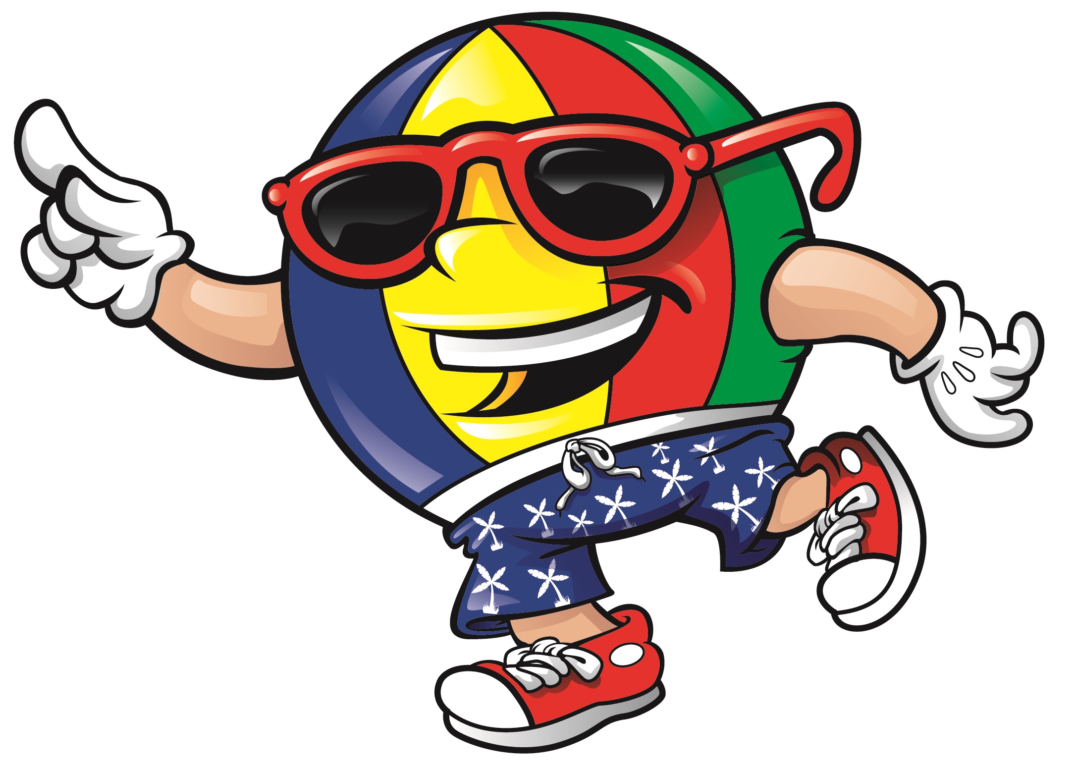 Colorful Beach Ball Mascot
