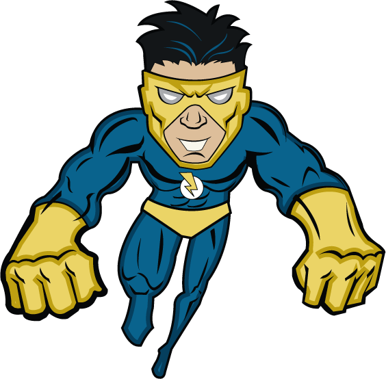 Super Villain Blue Mascot