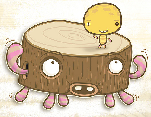 Weird Monster Log Mascot