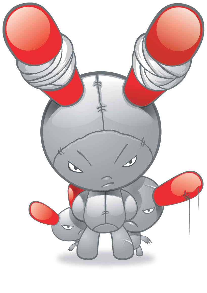 Angry Robot Bunny Mascot