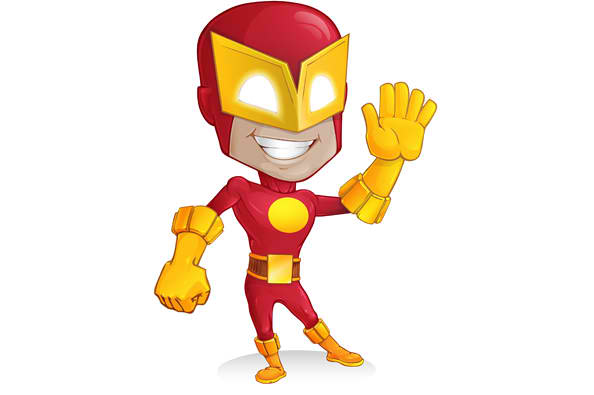 Red Superhero Mascot