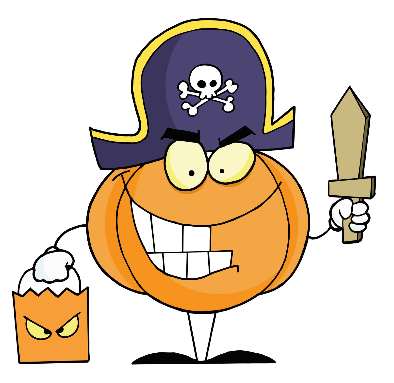 Pumpkin Pirate Mascot