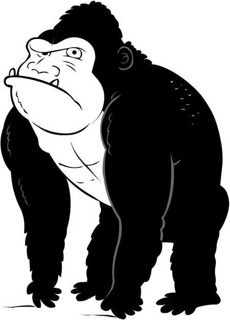 Black & White Gorilla Mascot