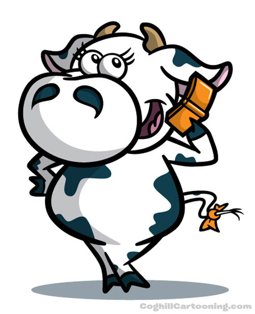 Cow with Cellphone Mascot