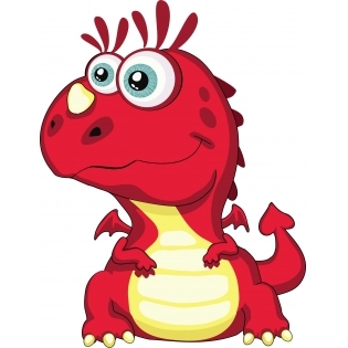 Cute Little Red Dragon Mascot
