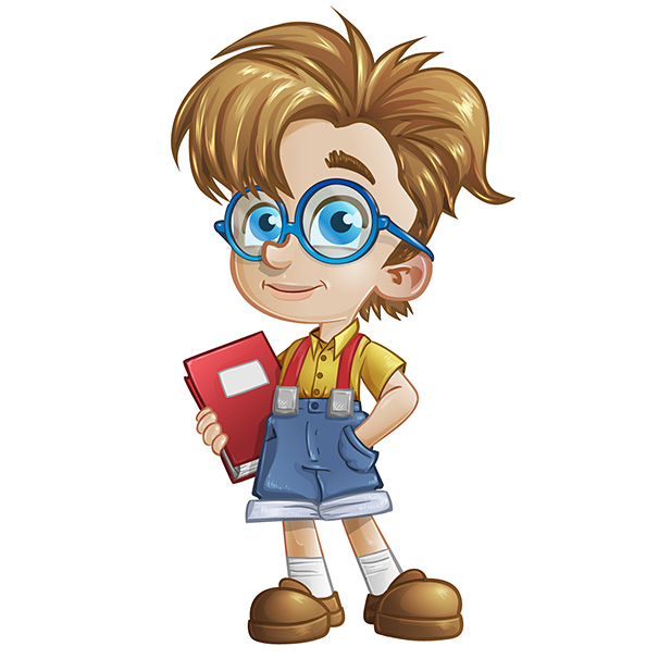 Nerd Kid Mascot