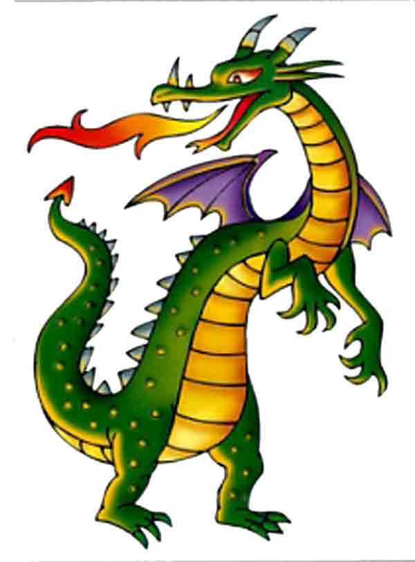 Angry Fire Breathing Dragon Mascot