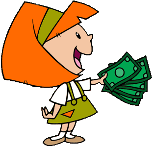 Rich Young Girl Mascot