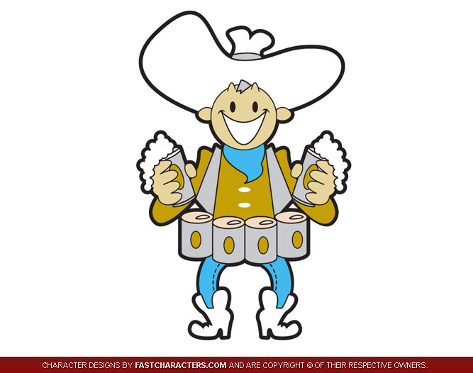 Cowboy Beerman Mascot