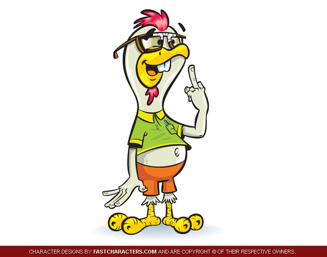 Nerd Chicken Mascot