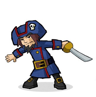 Young Pirate Captain Mascot